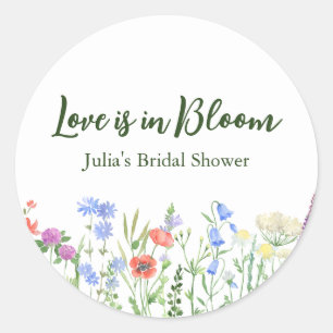 Wildflower Love is in Bloom Bruidsfeest Party Ronde Sticker