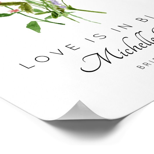 Wildflower Love is in Bloom Bruidsfeest Poster (Hoek)