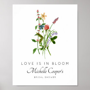 Wildflower Love is in Bloom Bruidsfeest Poster