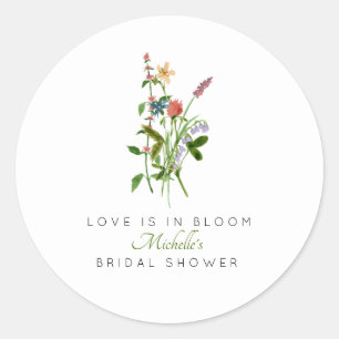 Wildflower Love is in Bloom Bruidsfeest Ronde Sticker