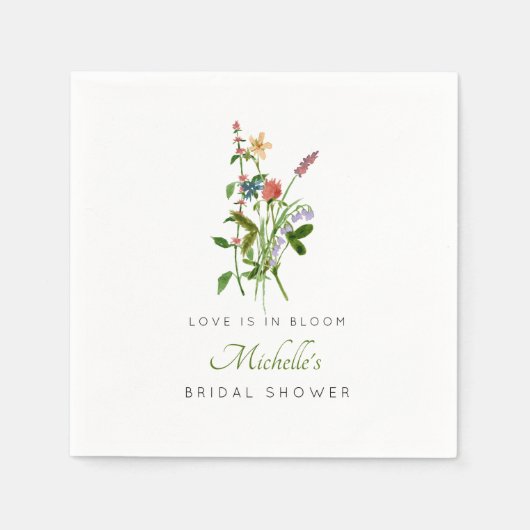 Wildflower Love is in Bloom Bruidsfeestje Servet (Voorkant)