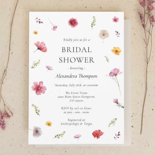 Wildflower Love is in Bloom Bruiloftsfeestje Kaart