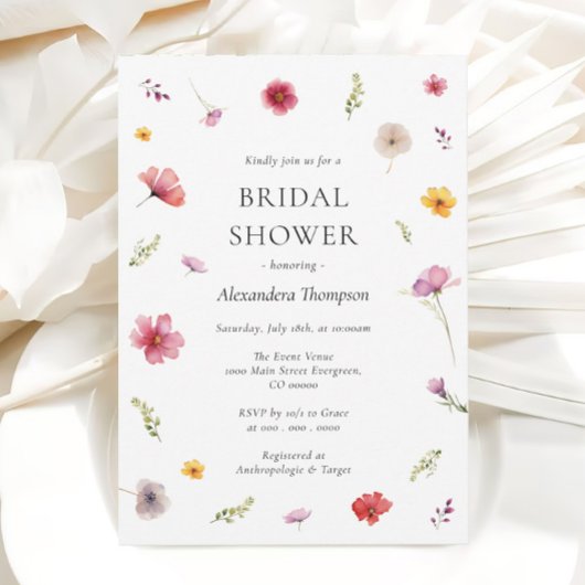 Wildflower Love is in Bloom Bruiloftsfeestje Kaart