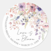 Wildflower Love is in Bloom Floral Vrijgezellenfee Ronde Sticker (Voorkant)