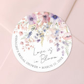 Wildflower Love is in Bloom Floral Vrijgezellenfee Ronde Sticker