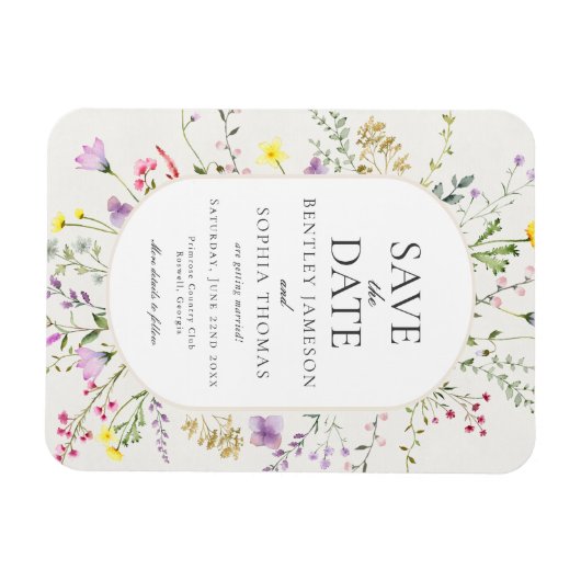 Wildflower Love is in Bloom Save the Date Magneet (Horizontaal)