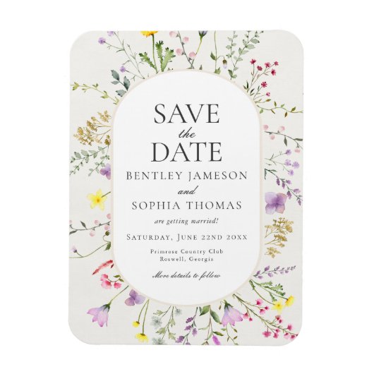 Wildflower Love is in Bloom Save the Date Magneet (Verticaal)