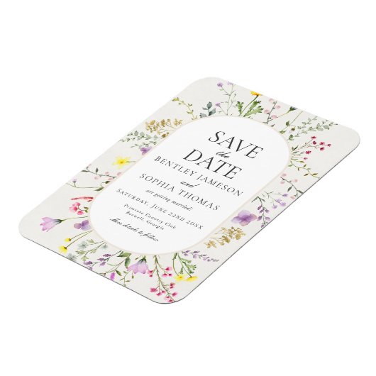 Wildflower Love is in Bloom Save the Date Magneet (Linkerzijde)