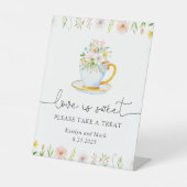 Wildflower Love is Sweet Alsjeblieft, neem een Tre Reclamebord Met Voetstuk (Voorkant)