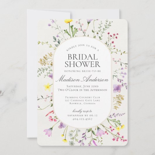 Wildflower Love ligt in Bloom Floral Vrijgezellenf Kaart (Voorkant)