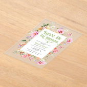 Wildflower Love ligt in het Bloom Garden Vrijgezel Acryl Uitnodigingen (Laagn)