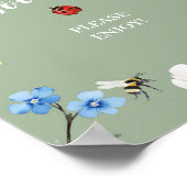 Wildflower Lovebug Baby Shower Eet Feest Bord Poster (Hoek)