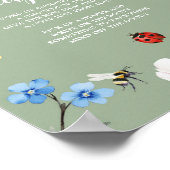 Wildflower Lovebug Baby Shower Late Luiers Poster (Hoek)