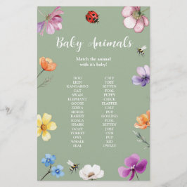 Wildflower Lovebug Baby Shower Spelbord