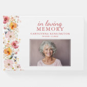 Wildflower Loving Memory Uitvaart Memorial Foto Gastenboek (Voorkant)