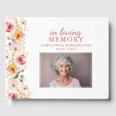 Wildflower Loving Memory Uitvaart Memorial Foto Gastenboek (Voorkant)