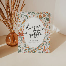 Wildflower Luier Raffle Game Reclamebord Met Voetstuk