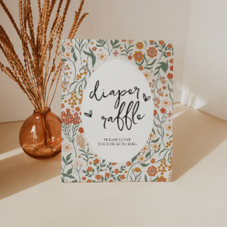 Wildflower Luier Raffle Game Reclamebord Met Voetstuk