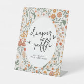 Wildflower Luier Raffle Game Reclamebord Met Voetstuk (Voorkant)