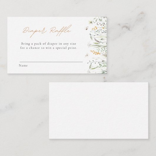 Wildflower Luier Raffle Informatiekaartje (Voorkant / Achterkant)