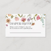 Wildflower Luier Raffle Kaarten voor Baby shower (Voorkant)