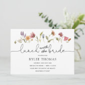 Wildflower Lunch met de bruidsdouche uitnodiging (Staand voorkant)