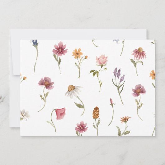 Wildflower Lunch met de bruidsdouche uitnodiging (Achterkant)