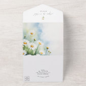 Wildflower madeliefjes RSVP Bijgevoegde bruiloft All In One Uitnodiging (Buitenkant)