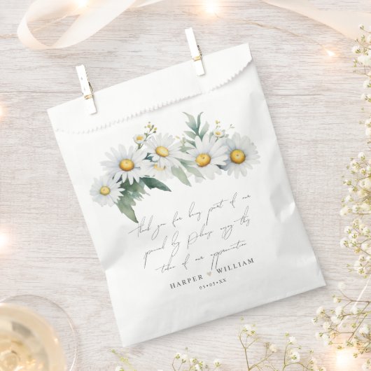 Wildflower madeliefjes traktatie tas bruiloft dank bedankzakje (Geknipt)