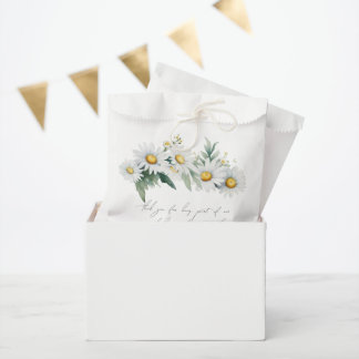 Wildflower madeliefjes traktatie tas bruiloft dank bedankzakje