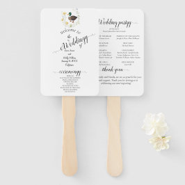 Wildflower Mallard Duck bruiloft Handwaaier