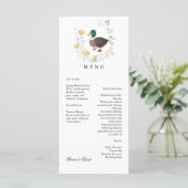 Wildflower Mallard Duck bruiloft Menu (Staand voorkant)