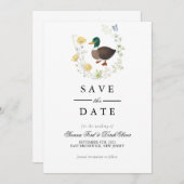 Wildflower Mallard Duck bruiloft Save The Date (Voorkant / Achterkant)