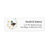 Wildflower Mallard Duck Wedding Retouradres Etiket (Voorkant)