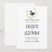 Wildflower Mallard Duck Wedding Save the Date (Voorkant / Achterkant)
