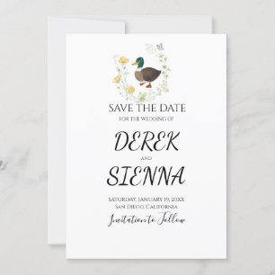 Wildflower Mallard Duck Wedding Save the Date