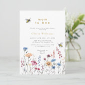 Wildflower mam om weide Baby shower Kaart (Staand voorkant)