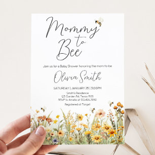 Wildflower Mama naar Bee Baby shower Kaart