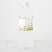 Wildflower Mama naar Bee Baby shower Waterfles Etiket (Achterkant)