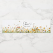 Wildflower Mama naar Bee Baby shower Waterfles Etiket (Enkel label)