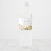 Wildflower Mama naar Bee Baby shower Waterfles Etiket (Voorkant)