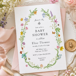 Wildflower Mama naar Bij Baby Shower Kaart