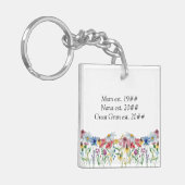 Wildflower mama Nana Grote grootmoeder gepersonali Sleutelhanger (Voorkant Links)