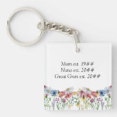 Wildflower mama Nana Grote grootmoeder gepersonali Sleutelhanger (Voorkant)