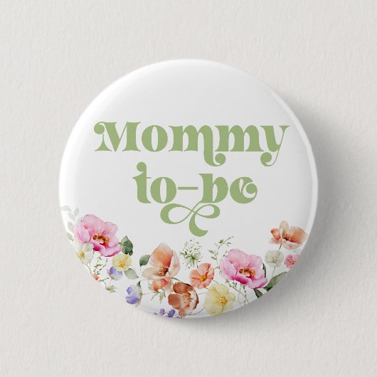 Wildflower mama om te zijn ronde button 5,7 cm (Voorkant)