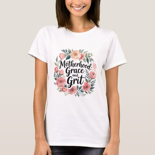 Wildflower Mama Shirt | Grace & Grit Floral T-shir (Voorkant)