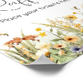 Wildflower Mama to Bee Baby shower Luier Raffle Poster (Hoek)