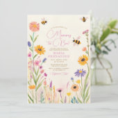 Wildflower Mama to Bee Baby shower Roze Kaart (Staand voorkant)