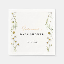 Wildflower mama wordt genderneutraal Baby shower Servet