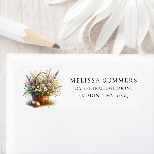 Wildflower Mand Easter Eieren Retouradres Label (Insitu)
